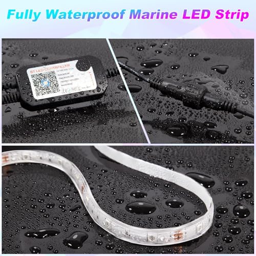 Boat LED Light 33FT RGB Waterproof Marine Lighting for Pontoon & Watercraft