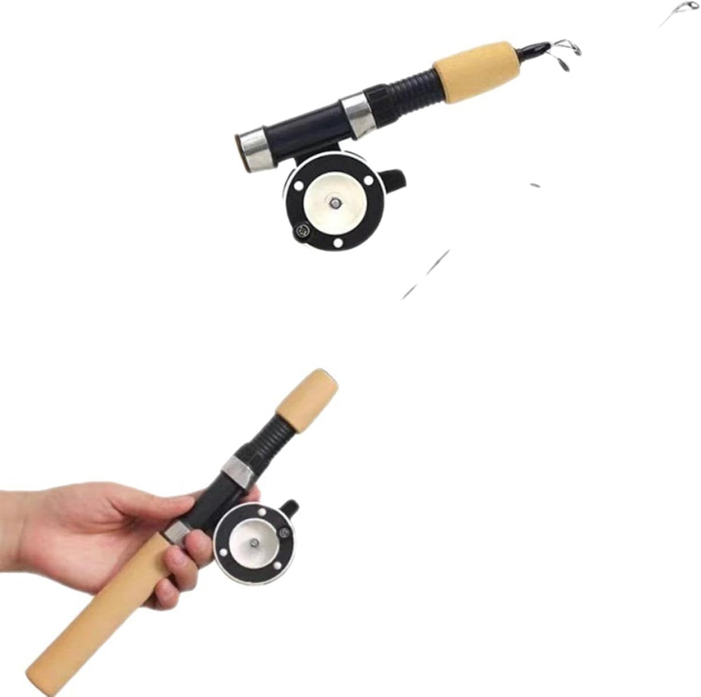 Ice Fishing Rod Combo - Telescopic Fishing Rod, Retractable Winter Fishing Pole, Cold Weather Fishing Rod | Ergonomic Ice Fishing Gear, Portable Rod Combo Suitable for Trout, Walleye and Perch