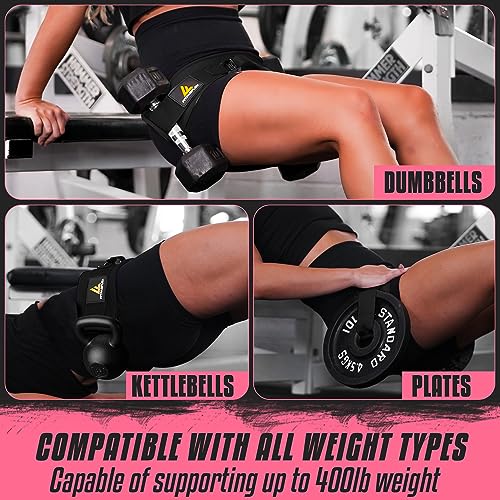 Black Adjustable Hip Thrust Belt for Glute Workouts - Portable Weight Belt