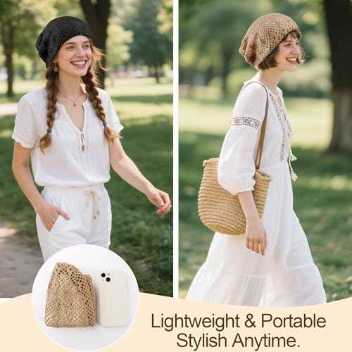 Women's Summer Beanie for Men Hat Boho Hats Adult Dwarf Hats Chemo Cap Cancer Headwear Caps Baggy Skull Sleep Cap Nightcap