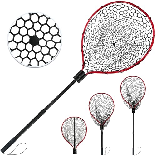 All Metal Telescoping Fishing Net with Handle - Red Plus Variation