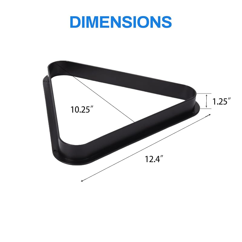 GSE 8-Ball Triangle Rack / 9-Ball Diamond Pool Ball Rack – Black Plastic