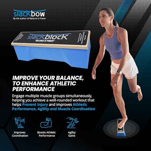 SlackBow SlackBlock Athletic Balance Trainer ? Improve Balance, Stability, and Athletic Performance ? Condition Your Body and Prevent Injury - Compact and Portable
