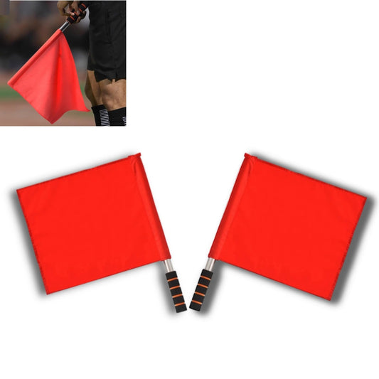 2 Pcs Red Volleyball Flags, Stainless Steel Command Hand Flag Red Signals Flag, Line Judge Referee Flag with Sponge Handle, Special Patrol Performance Linesman Official Flag for Linesman, Track and Field, Sports Events, Soccer, Football