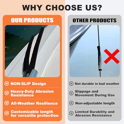 Removable Dock Line Chafe Guards 24 Inch Black Rope Protectors for Boats - Variation 4