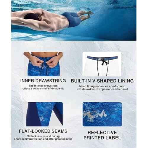 Swim Jammers for Men Athletic Training Endurance Swimsuit Durable Team Lap Swimming Racing Competition Swimwear