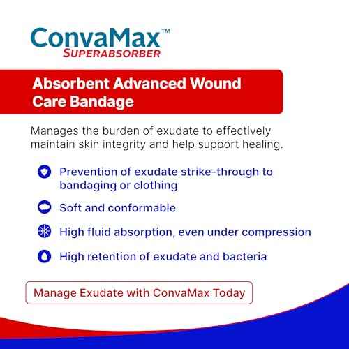 ConvaTec ConvaMax Superabsorber Non-Adhesive Dressing, 6"x8" - Soft Absorbent Wound Dressing with High Fluid Retention, 422571, Box of 10