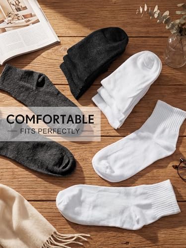 Men's Moisture-Wicking Ankle Socks Bulk Pack - Black, White & Gray, Size 9-12