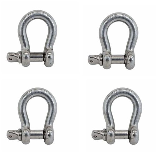 DBMIMPORTERS 4 Pcs Stainless Steel T316 1/4" Screw Pin Anchor Shackle 1,000 Lbs WLL, Forged Loaded Rate