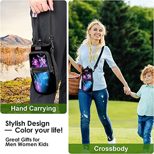 Insulated Water Bottle Carrier Bag with Phone Pocket and Adjustable Strap 25/32/40/64 oz