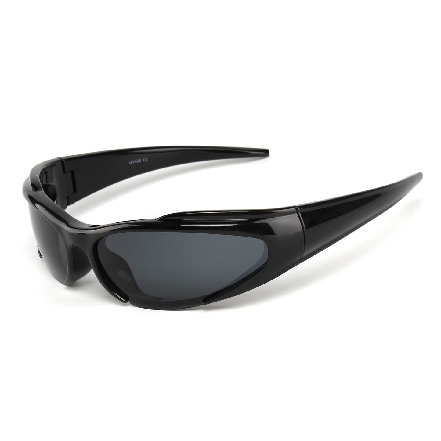 KENBO Y2K Sunglasses Wrap-Around Futuristic Oval Fashion Shades for Women Men – Large Size