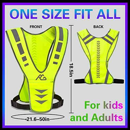 Reflective Running Vest Gear with Reflective Bands for Women Men Safety Reflective Vest for Walking Running Cycling at Night
