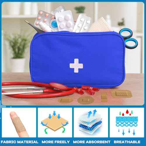 Geiserailie 200 Pcs Adhesive Small Spot Bandages Bulk Fabric Oval Flexible Adhesive Nose Face Bandages with Non Stick Pad Round Oval Square Strip for Skin Wound Care