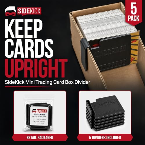 SIDEKICK Mini Trading Card Box Divider Black 5-Pack - Card Support Organizer