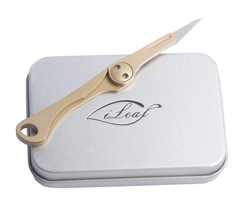 Brass Daily Mini Pocket Folding Utility Knife with 10 Replaceable Blades – Ultra Compact EDC