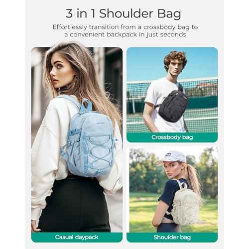 BAGSMART Small Crossbody Sling Bag, Crossbody Daypack, Chest Shoulder Bag Hiking Small Backpack for Casual Travel Sport