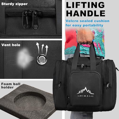 Himal Bowling Ball Bag with Padded Holder - Black, Fits Size 14 Shoes