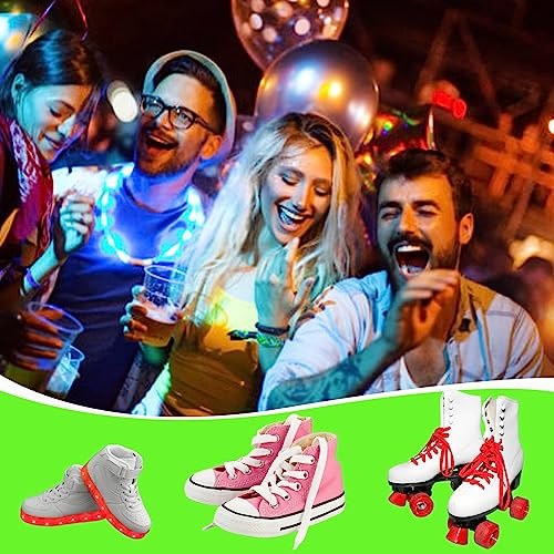 Flammi White LED Nylon Shoelaces Light Up Glow in the Dark for Party & Skating