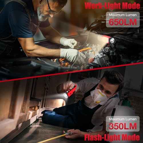 ohyes Magnetic Work Light Fit for Milwaukee 12V Battery Max 650LM 2 in 1 Flash Light for Camping Jobsite & Workshop(Battery not Included)