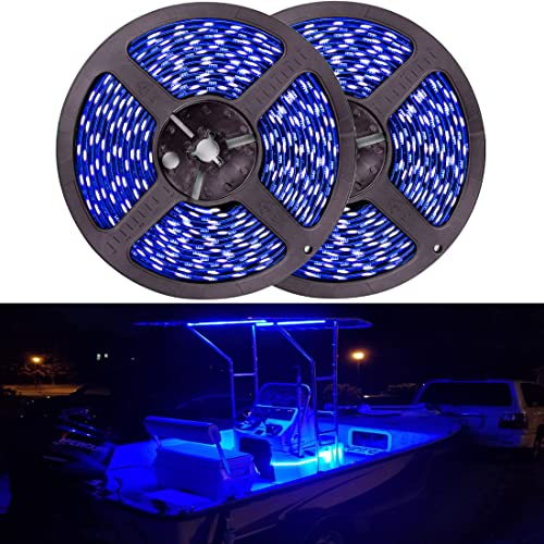 Seaponer Marine LED Strip Lights 10m Blue Waterproof Boat Lighting for Pontoon Kayak