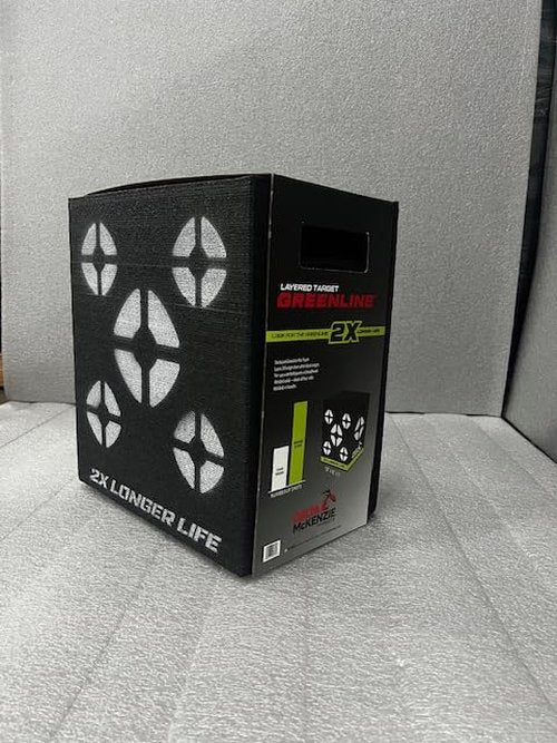 Delta McKenzie EZ Pull 4 Sided Crossbow Archery Target Greenline 4-Sided Archery Target - 18"x16"x11" Premium Mo'Foam Block Lasts 2X Longer, Integrated Handles, Made in USA for Compound & Crossbow