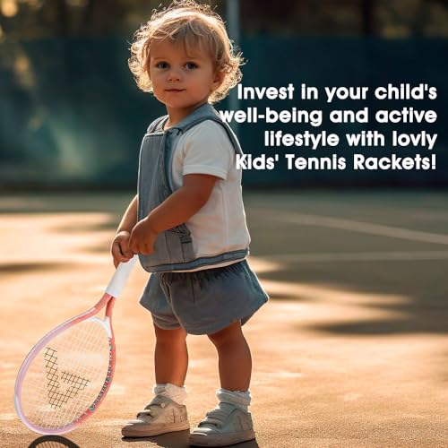 Kids Tennis Racket 17 Inch for Juniors - Sunrise Pink with Bag