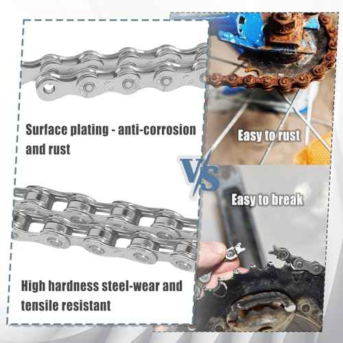 BUCKLOS 6/7/8/9/10/11/12 Speed Bike Chain,Bicycle Chain for Road Bike/E-Bike/Mountain Bike/MTB/Shimano SRAM,Half/Full Hollow Bike Chain Silver/Gold 1/2 x 11/128 Inch 116 Links with Quick Link