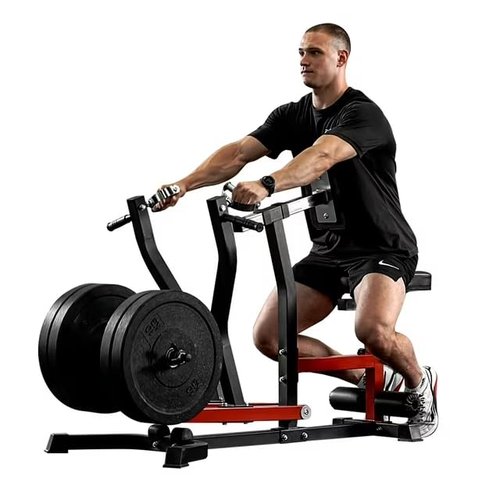 Mikolo Seated Row Machine, Back Machines Home Gym Plate Loaded, Adjustable Back Workout Equipment LAT Machine, with Independent Arms & Multi Grip Positions, 400LBS Capacity