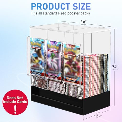 CHEPULA 3-Slot Flip Top Booster Pack Dispenser Acrylic Card Organizer