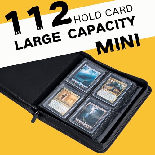 KUOOKING Toploader Binder, Holds 112+ Toploaders, 4 Pocket Top Loader Card Storage Case, Double-Sided Pockets for trading card in 3 x 4'' Toploaders