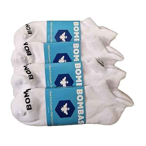 BOMBAS Women's Solids Ankle White Socks Medium (4 Pack)