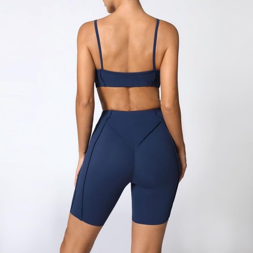 LSIEPN Yoga 2-piece Fitness Suit Summer Running Exercise (navy blue,m)