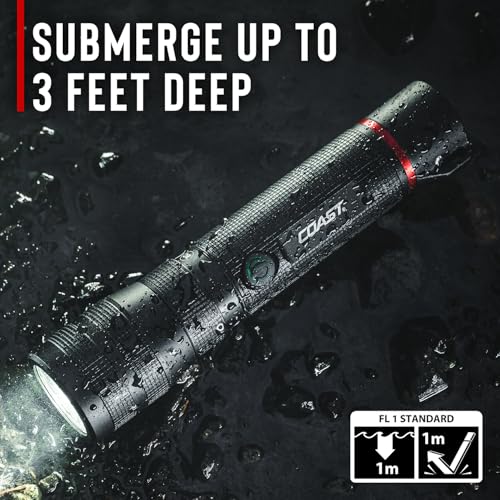 Waterproof Rechargeable LED Flashlight 1000 Lumens - 2 Pack
