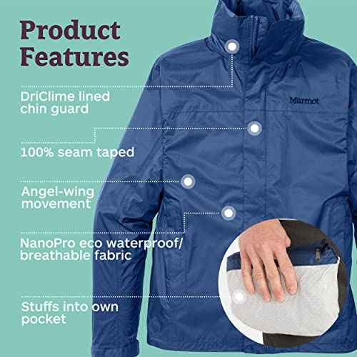 MARMOT Men's Precip Eco Waterproof Rain Jacket (Big) - 100% Recycled, Breathable, Lightweight, Packable Raincoat