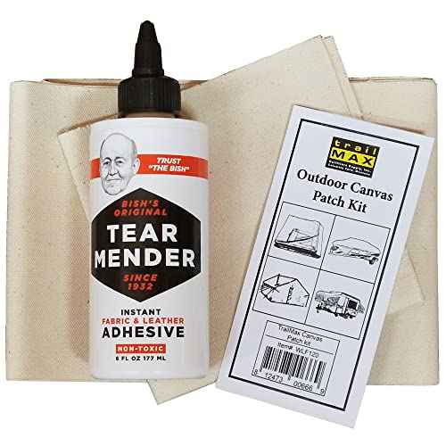 TrailMax Outdoor Canvas Patch Kit to Repair Pop-Up Campers, Canvas Tents, Boat Covers, Tarps