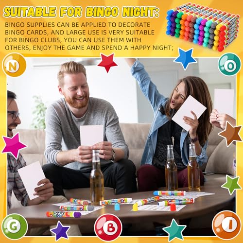 72 Pack Dot Markers Art Coloring Supplies - 12 Bright Colors, Bingo Daubers