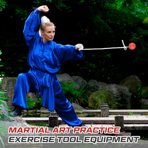 Martial Arts Practice Rope Dart Set with Rubber Meteor Hammer for Beginners