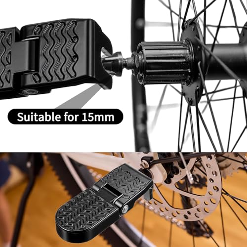 Aluminum Alloy Foot Pegs for E-Bike & Mountain Bike, Non-Slip Passenger Pedals, Folding Rear Accessory, 4.3x1.8 Inch