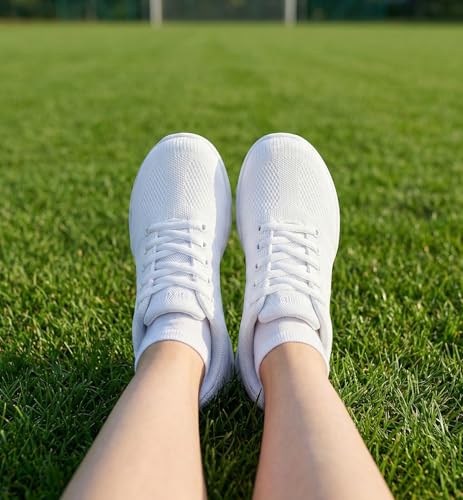 Girls Wide Cheer Shoes Tennis Sneakers - 3 Big Kid White 220
