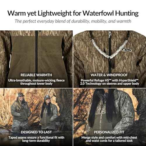 Drake Waterfowl Women's MST Eqwader Plus Full Zip Hunting Jacket, Mossy Oak Bottomland, X-Large