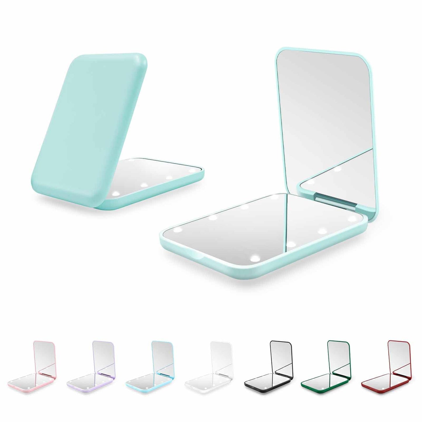 Kakuje Compact Mirror, 1X/3X Magnification LED Pocket Mirror with Nternal BIattery, Mini Mirror for Purse, Pocket,Travel and Present (Mint Green)