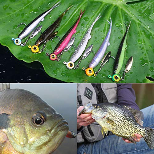 Crappie Minnow Kit - 40 Piece Soft Plastic Baits & Jigheads for Panfish & Crappie Fishing - Variation of THIS listing: CRAPPIE MINNOW 40 pc. KIT COMBO 1