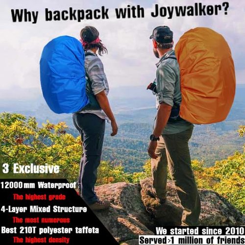 Joy Walker Backpack Rain Cover Waterproof Breathable Suitable for Hiking/Camping/Traveling (black, Small (for 15-25L backpack))