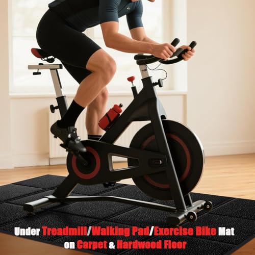 THAILE Foldable Treadmill Mat 79 x 39 Inches Waterproof Floor Protector - Textured Variation