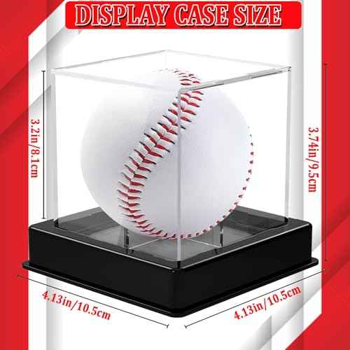 2 Pack Baseball Display Case, Baseball Box with UV Protected,Acrylic Baseball Boxes for Display,Baseball Cube Memorabilia Display Protector,Official Baseball Autograph Display Case