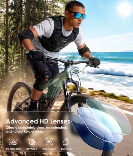 Polarized Sports Sunglasses Men Women UV400 Driving Running Cycling Black Ice Blue Red