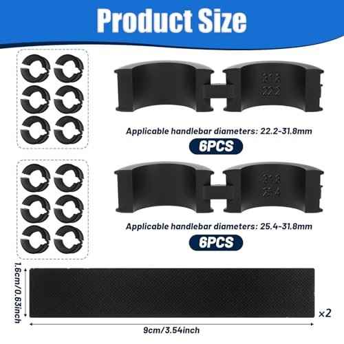 12 Pcs Bicycle Handlebar Rubber Gasket Fits 22.2/25.4 To 31.8 mm und 2 Rubber DIY Gasket, Anti-Vibration Anti-Slip Handlebar Stem Shim Spacer Adapters Bike Stem Spacers for Mountain Road Bikes