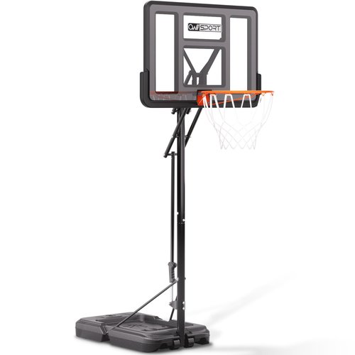 AWII SPORT Basketball Hoop Outdoor Protable, 4.8-10FT Height Adjustable Basketball Goal System with 44 Inch Impact Backboard and Portable Wheels for Adults