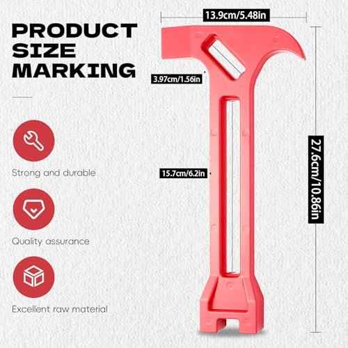 4-in-1 Emergency Tool ? Gas & Water Shut Off Wrench, Non-Sparking Pry Bar, Earthquake Survival Tool ? Firefighter-Designed, for First Responders & Home Safety£¨Red£©