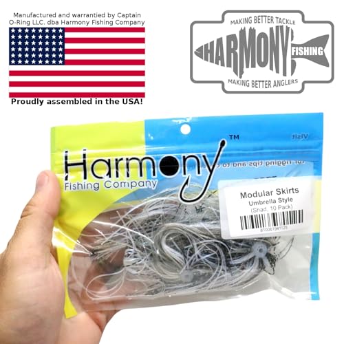Quick Change Fishing Umbrella Skirts White/Chartreuse Pack of 10